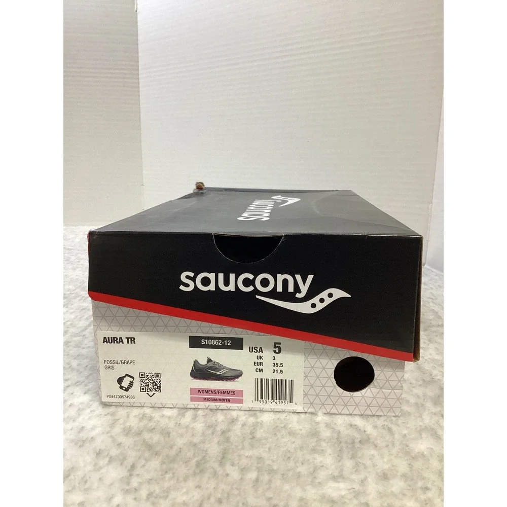 Saucony Aura TR Womens Trail Running‎ Shoes Fossil Grape Grey Purple S10862-12 5